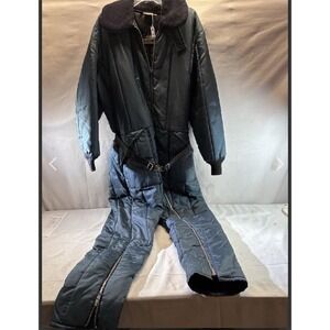 Vintage Sears Insulated Ski Snow Suit Jumpsuit Blue Large Size 44R 80s‎